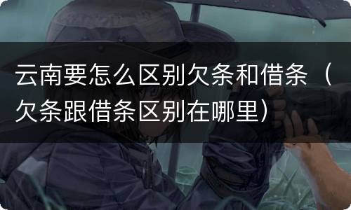 云南要怎么区别欠条和借条（欠条跟借条区别在哪里）