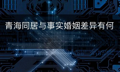 青海同居与事实婚姻差异有何