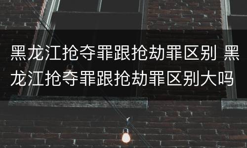 黑龙江抢夺罪跟抢劫罪区别 黑龙江抢夺罪跟抢劫罪区别大吗