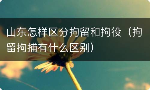 山东怎样区分拘留和拘役（拘留拘捕有什么区别）