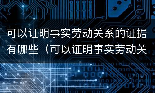 可以证明事实劳动关系的证据有哪些（可以证明事实劳动关系的证据有哪些内容）