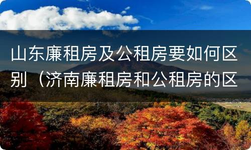 山东廉租房及公租房要如何区别（济南廉租房和公租房的区别）