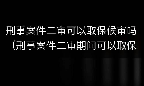 刑事案件二审可以取保候审吗（刑事案件二审期间可以取保候审吗）