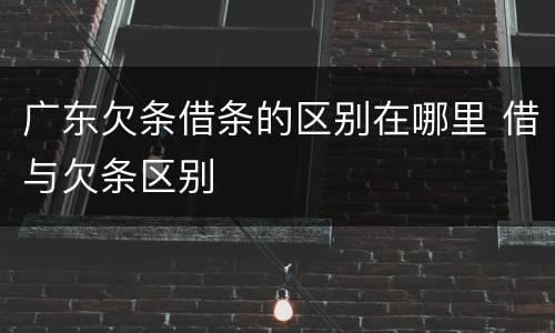 广东欠条借条的区别在哪里 借与欠条区别