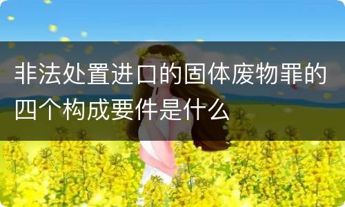 非法处置进口的固体废物罪的四个构成要件是什么