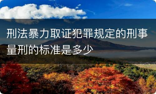 刑法暴力取证犯罪规定的刑事量刑的标准是多少