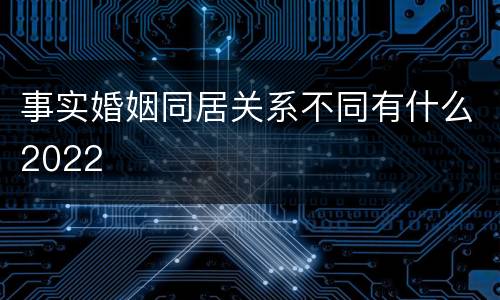 事实婚姻同居关系不同有什么2022