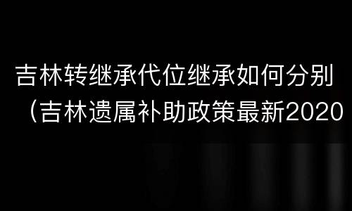 吉林转继承代位继承如何分别（吉林遗属补助政策最新2020）
