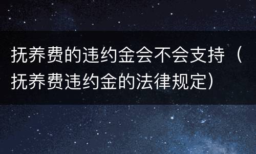 抚养费的违约金会不会支持（抚养费违约金的法律规定）