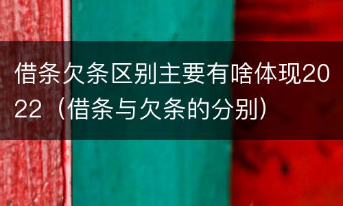 借条欠条区别主要有啥体现2022（借条与欠条的分别）