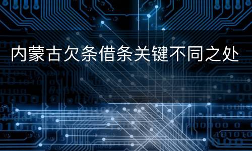 内蒙古欠条借条关键不同之处