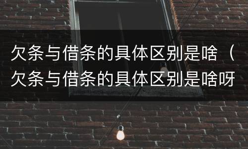 欠条与借条的具体区别是啥（欠条与借条的具体区别是啥呀）
