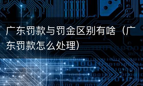 广东罚款与罚金区别有啥（广东罚款怎么处理）