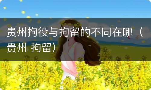 贵州拘役与拘留的不同在哪（贵州 拘留）