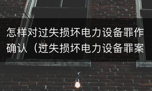 怎样对过失损坏电力设备罪作确认（过失损坏电力设备罪案例）