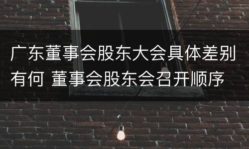 广东董事会股东大会具体差别有何 董事会股东会召开顺序