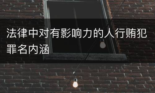 法律中对有影响力的人行贿犯罪名内涵