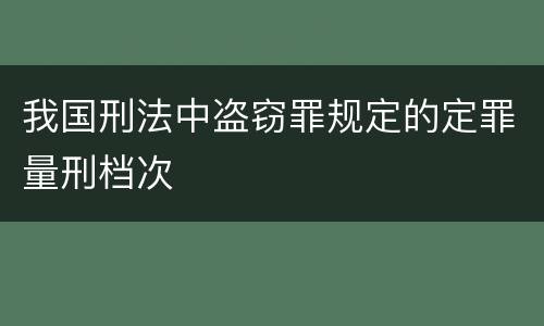 我国刑法中盗窃罪规定的定罪量刑档次