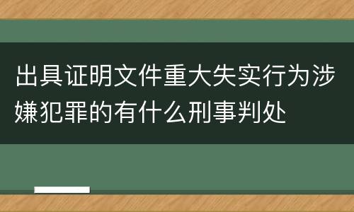 出具证明文件重大失实行为涉嫌犯罪的有什么刑事判处