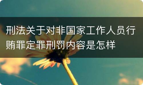 刑法关于对非国家工作人员行贿罪定罪刑罚内容是怎样