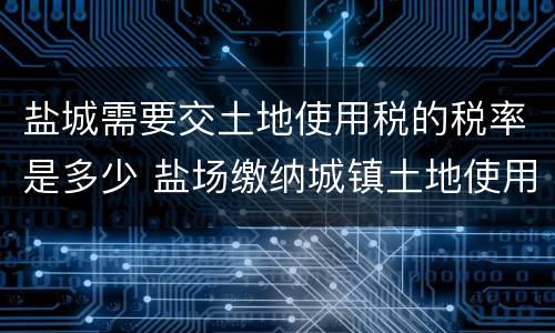 盐城需要交土地使用税的税率是多少 盐场缴纳城镇土地使用税吗