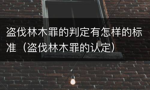 盗伐林木罪的判定有怎样的标准（盗伐林木罪的认定）