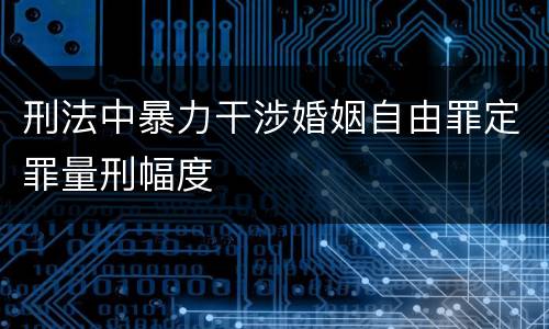 刑法中暴力干涉婚姻自由罪定罪量刑幅度