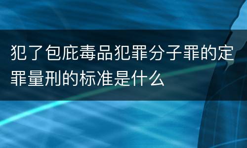 犯了包庇毒品犯罪分子罪的定罪量刑的标准是什么