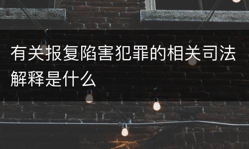 有关报复陷害犯罪的相关司法解释是什么