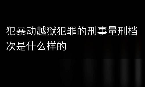 犯暴动越狱犯罪的刑事量刑档次是什么样的