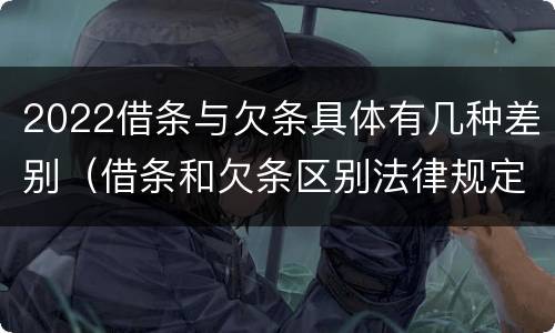 2022借条与欠条具体有几种差别（借条和欠条区别法律规定）