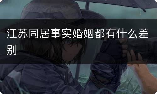 江苏同居事实婚姻都有什么差别