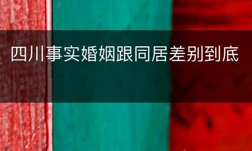 四川事实婚姻跟同居差别到底
