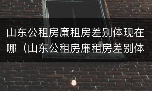 山东公租房廉租房差别体现在哪（山东公租房廉租房差别体现在哪些地方）