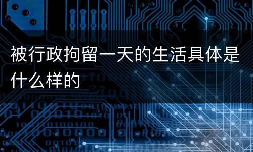 被行政拘留一天的生活具体是什么样的