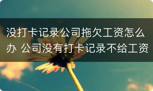 没打卡记录公司拖欠工资怎么办 公司没有打卡记录不给工资怎么办