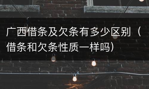 广西借条及欠条有多少区别（借条和欠条性质一样吗）