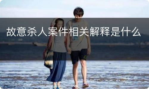 故意杀人案件相关解释是什么