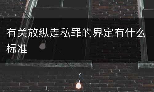 有关放纵走私罪的界定有什么标准