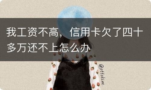 我工资不高，信用卡欠了四十多万还不上怎么办