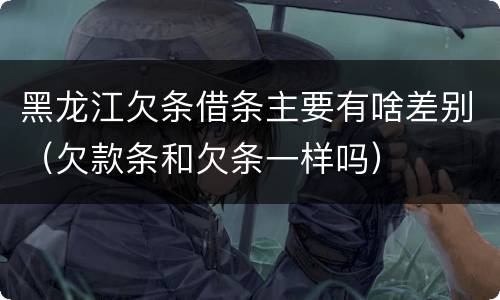 黑龙江欠条借条主要有啥差别（欠款条和欠条一样吗）