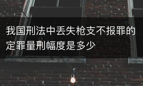 我国刑法中丢失枪支不报罪的定罪量刑幅度是多少