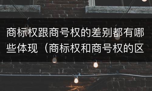 商标权跟商号权的差别都有哪些体现（商标权和商号权的区别）