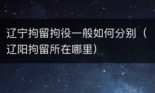 辽宁拘留拘役一般如何分别（辽阳拘留所在哪里）