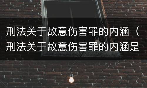 刑法关于故意伤害罪的内涵（刑法关于故意伤害罪的内涵是）