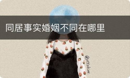 同居事实婚姻不同在哪里