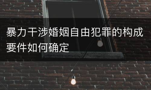 暴力干涉婚姻自由犯罪的构成要件如何确定