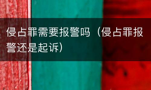 侵占罪需要报警吗（侵占罪报警还是起诉）
