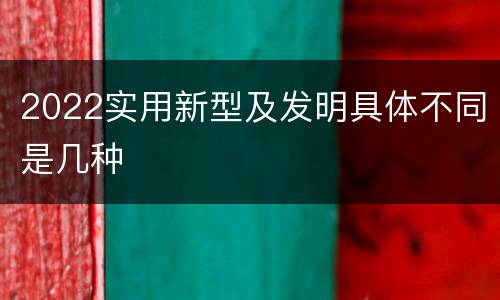 2022实用新型及发明具体不同是几种
