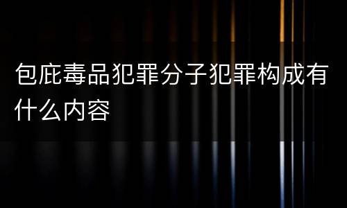 包庇毒品犯罪分子犯罪构成有什么内容